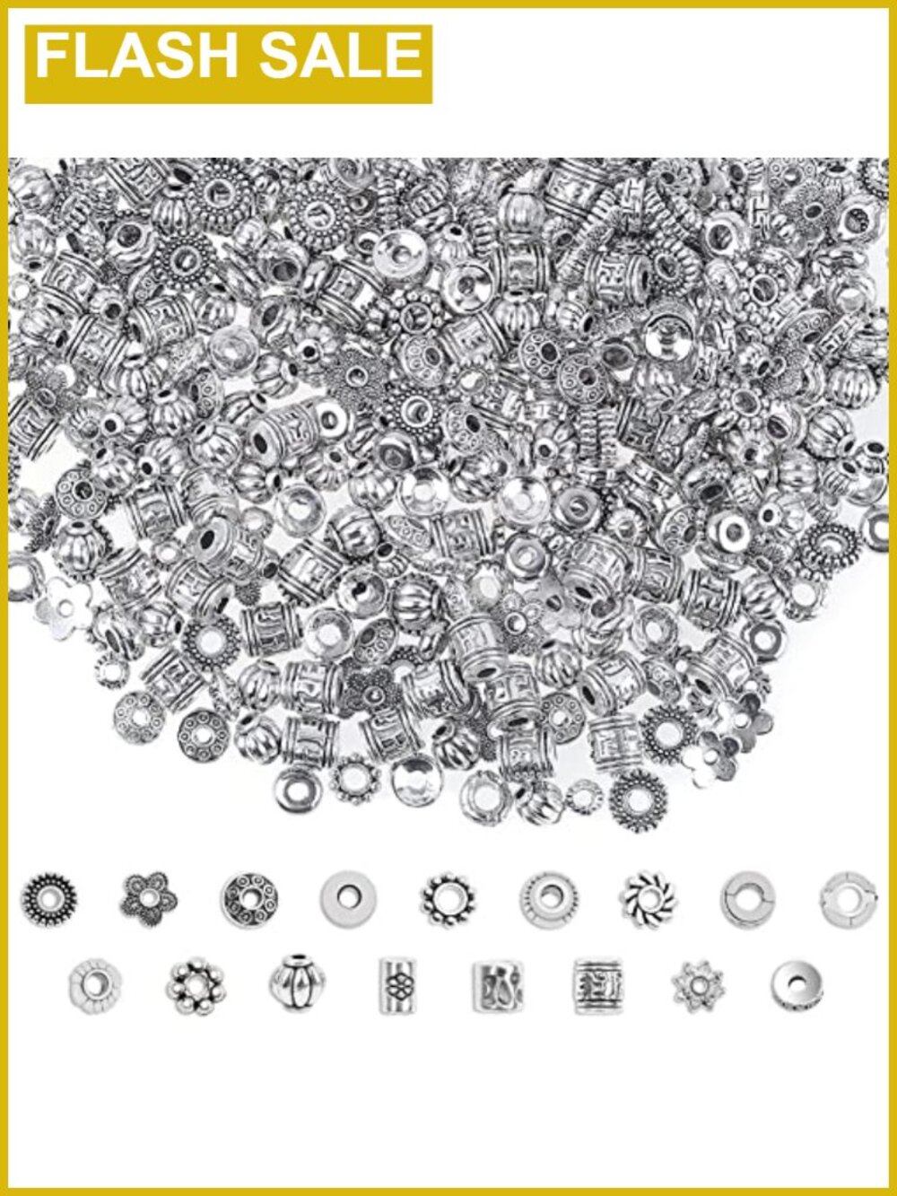 900pcs Metal Spacer Beads Jewelry Making Bracelets Necklaces Findings